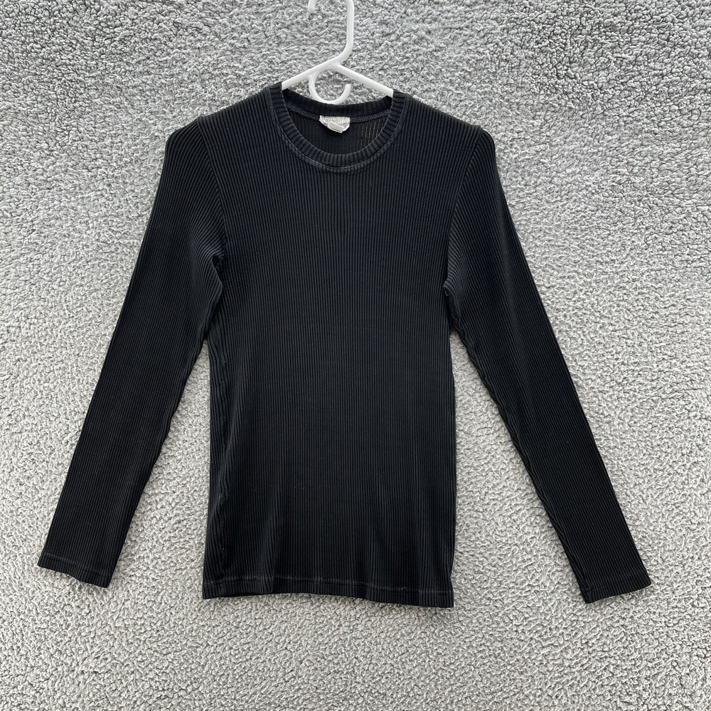 Transit Par Such Sweater Womens Medium Black Ribbed Knit Slim Fit Layering